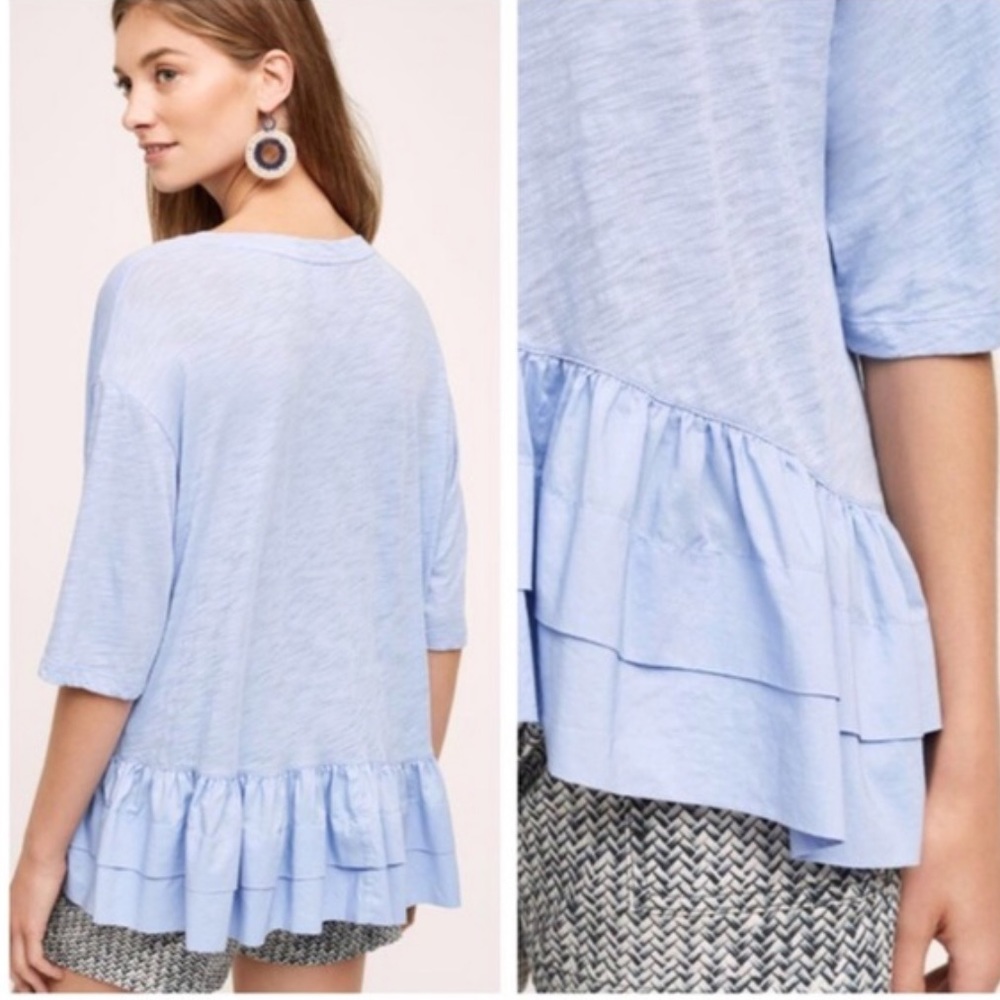 Anthropologie Akemi + Kin Cascade Peplum Top